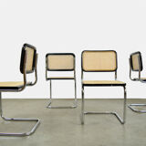 Set of 4 Cesca tubular frame cantilever dining chairs, Italy 1990s