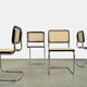 Set of 4 Cesca tubular frame cantilever dining chairs, Italy 1990s
