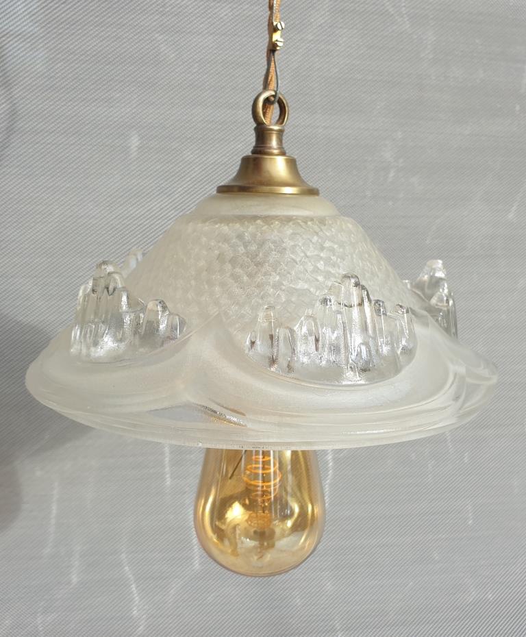Pendant lamp glacier Ezan art deco 1930