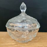 Vintage glass candy box drawing flowers