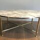 Neoclassical Oval Coffee Table in Brass and Carrara Marble, Janse House