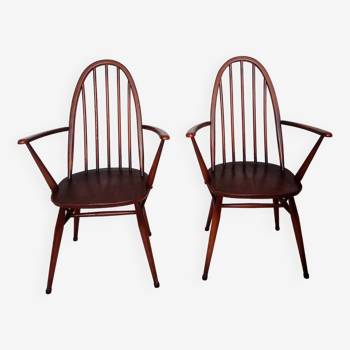 Set of two vintage industrial Scandinavian Ercol armchairs from the 60s