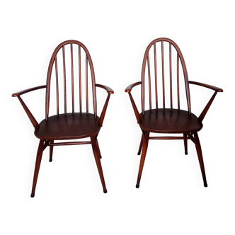Lot de deux fauteuils chaises Ercol vintage industriel scandinave année 60