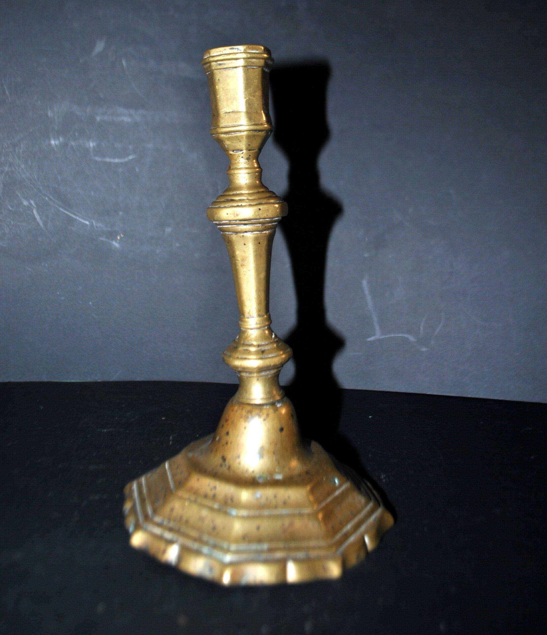 Antique candle holder, carved bronze chandelier, Louis XIV, 18th century.