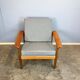 Armchair, teak with grey upholstery, 1960s