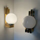 Opaline brass wall lights from the 1970s.