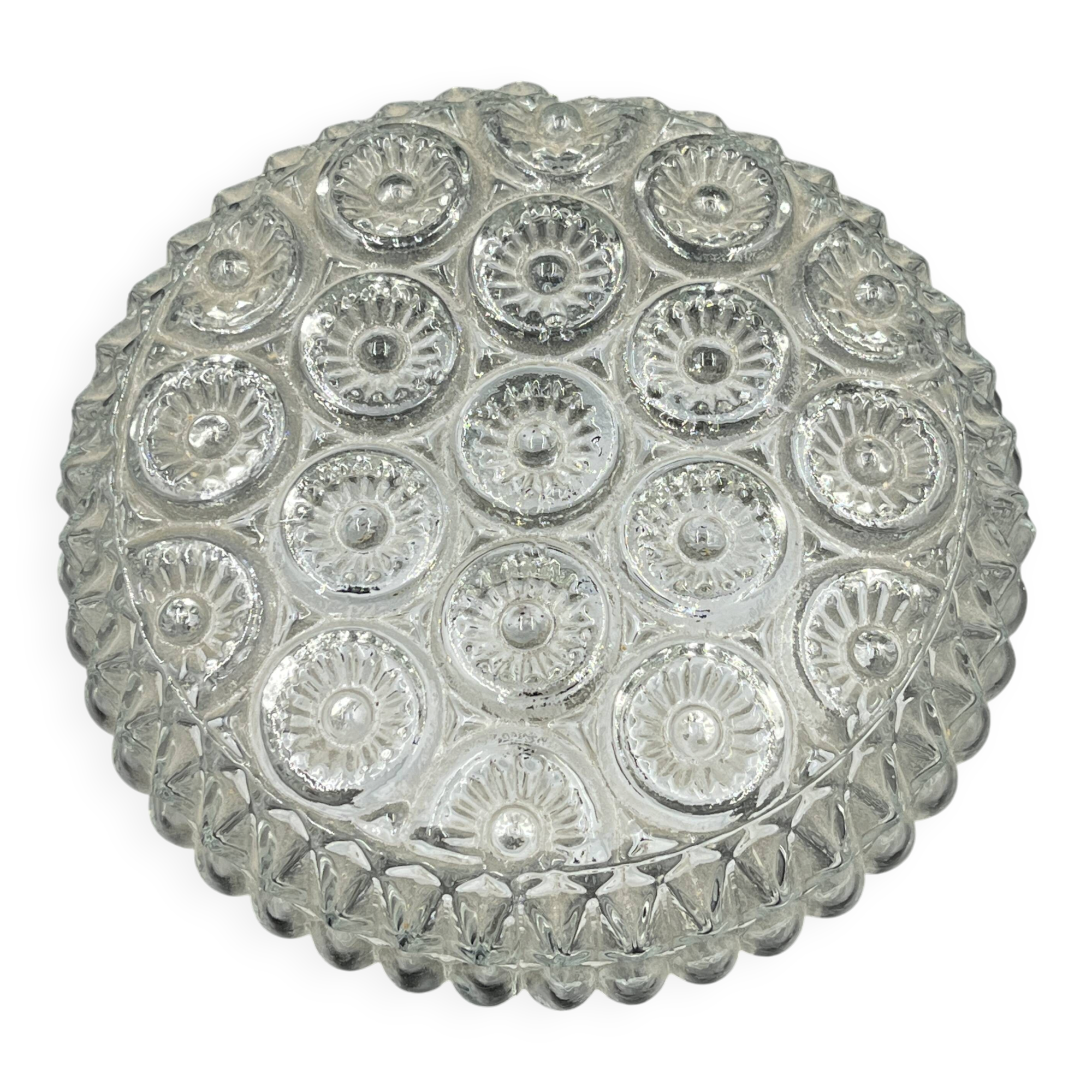 Glashütte Limburg vintage glass ceiling light rose