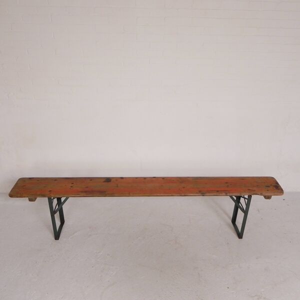Banc pliant, banc pliant pour terrasse, 215 cm de long, années 1960