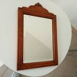 Art Deco beveled mirror in solid oak 50.5*33