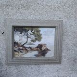 Oil on canvas, coastal landscape