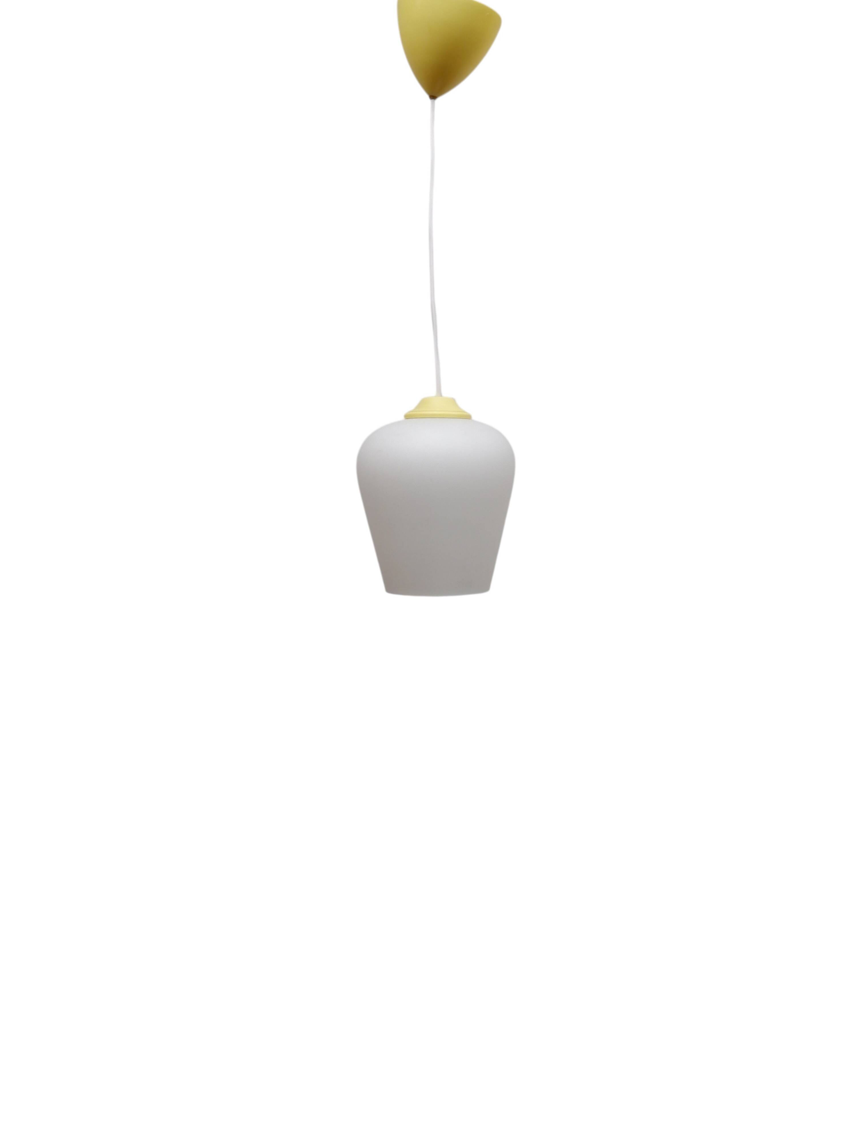 Milk glass pendant lamp, vintage