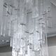 Mazzega, xl vintage clear murano glass elements chandelier from 70s