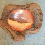 Empty wooden and copper pocket