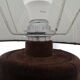Large vintage suede table lamp with matching shade, 1970s