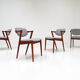 Kai Kristiansen model 42 teak dining chairs for Schou Andersen 1960