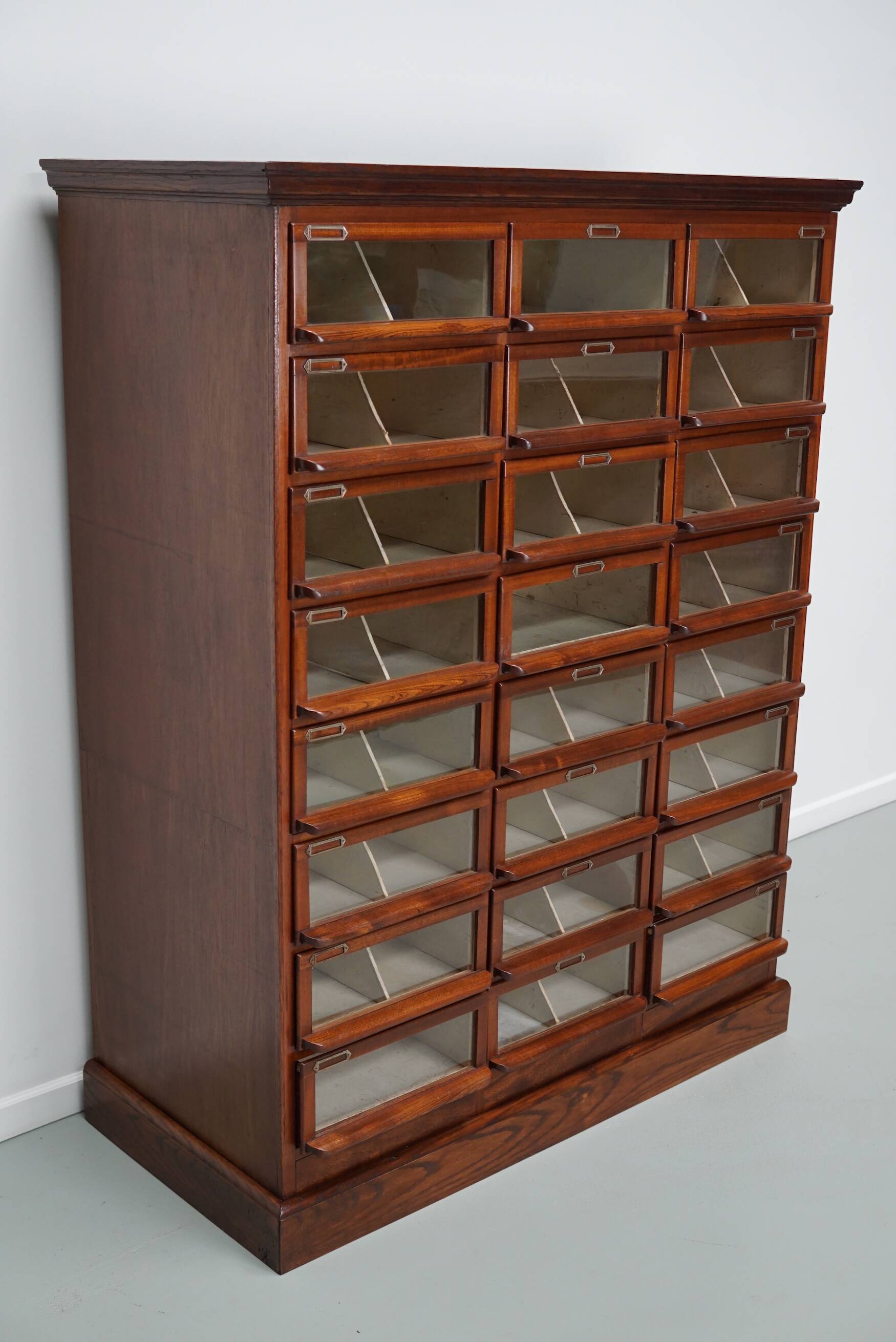 Vintage Dutch Oak / Mahogany Haberdashery Shop Cabinet, 1930s