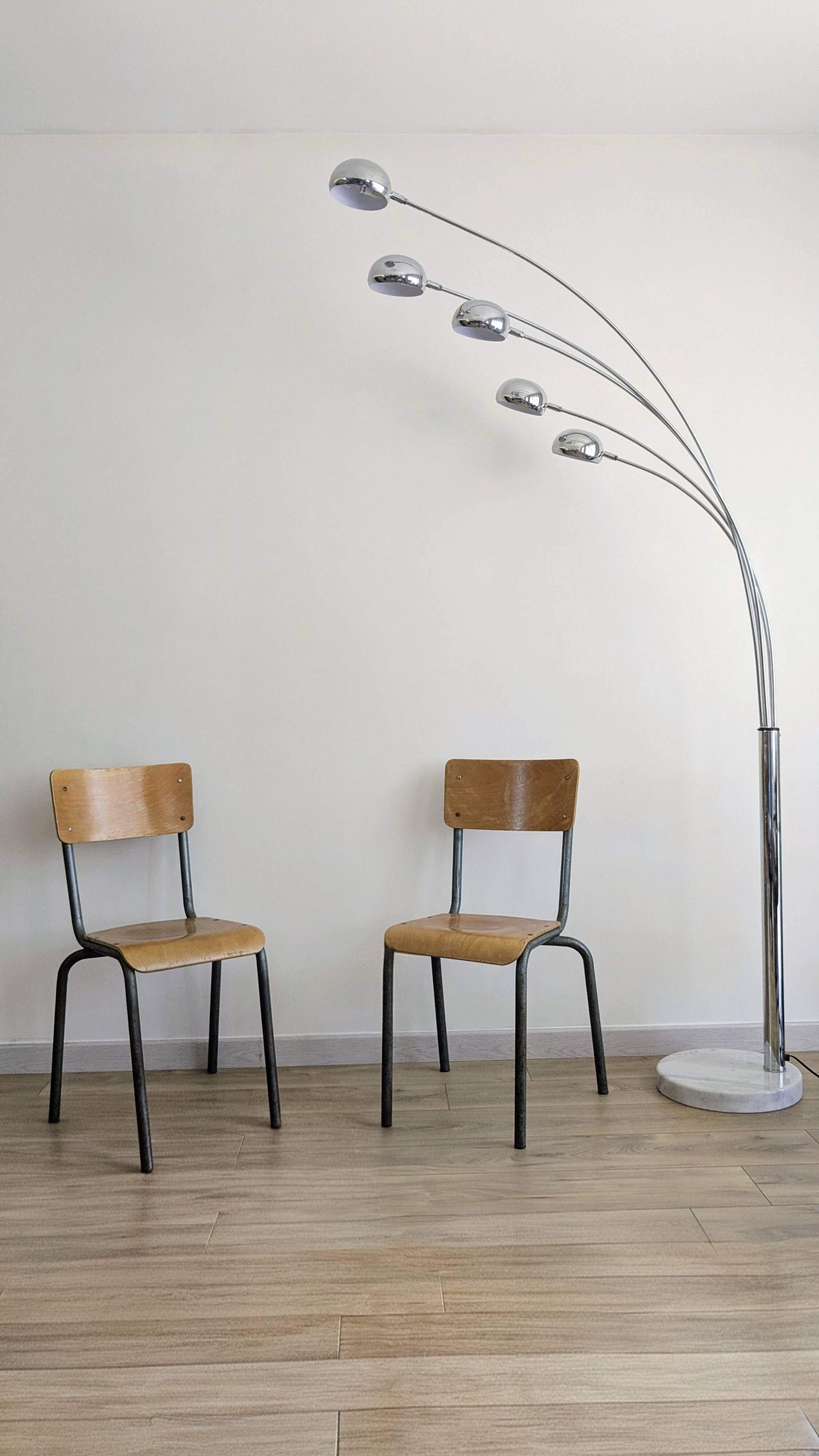 Paire de chaises d’école vintage années 50 esprit Jacques Hitier