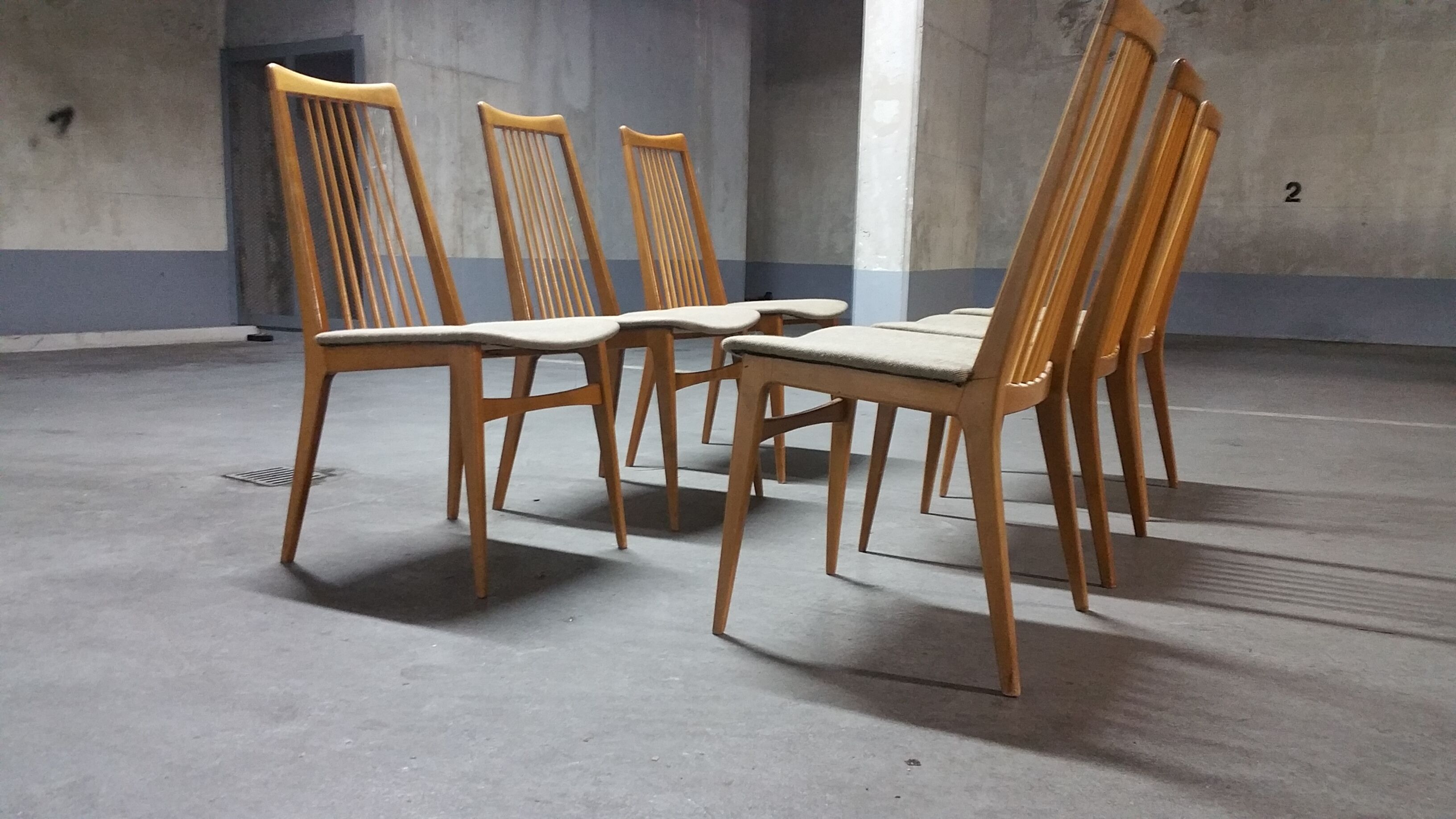 6 chairs Scandinavian years 50 60 Lubke