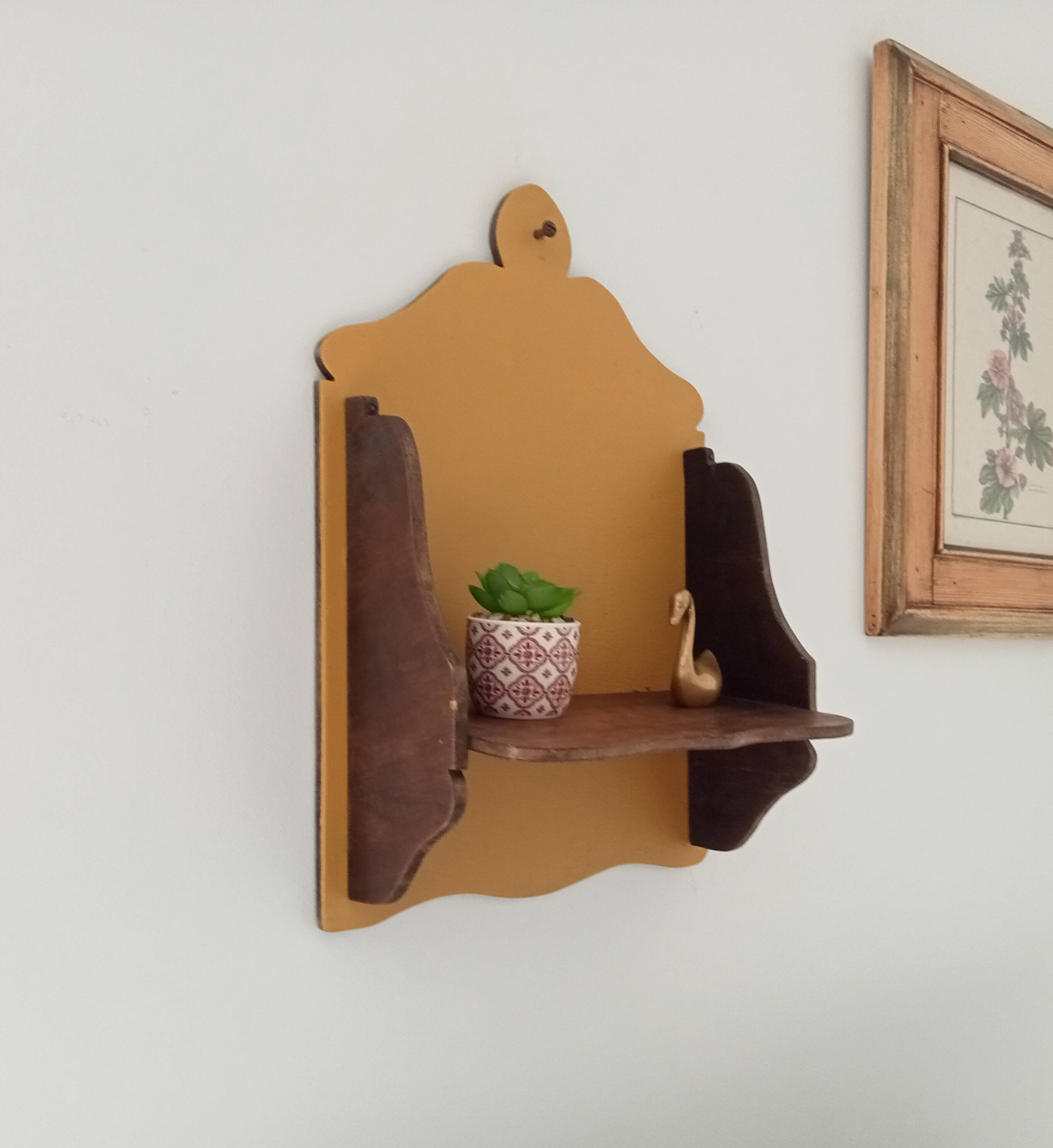 Antique wooden wall shelf