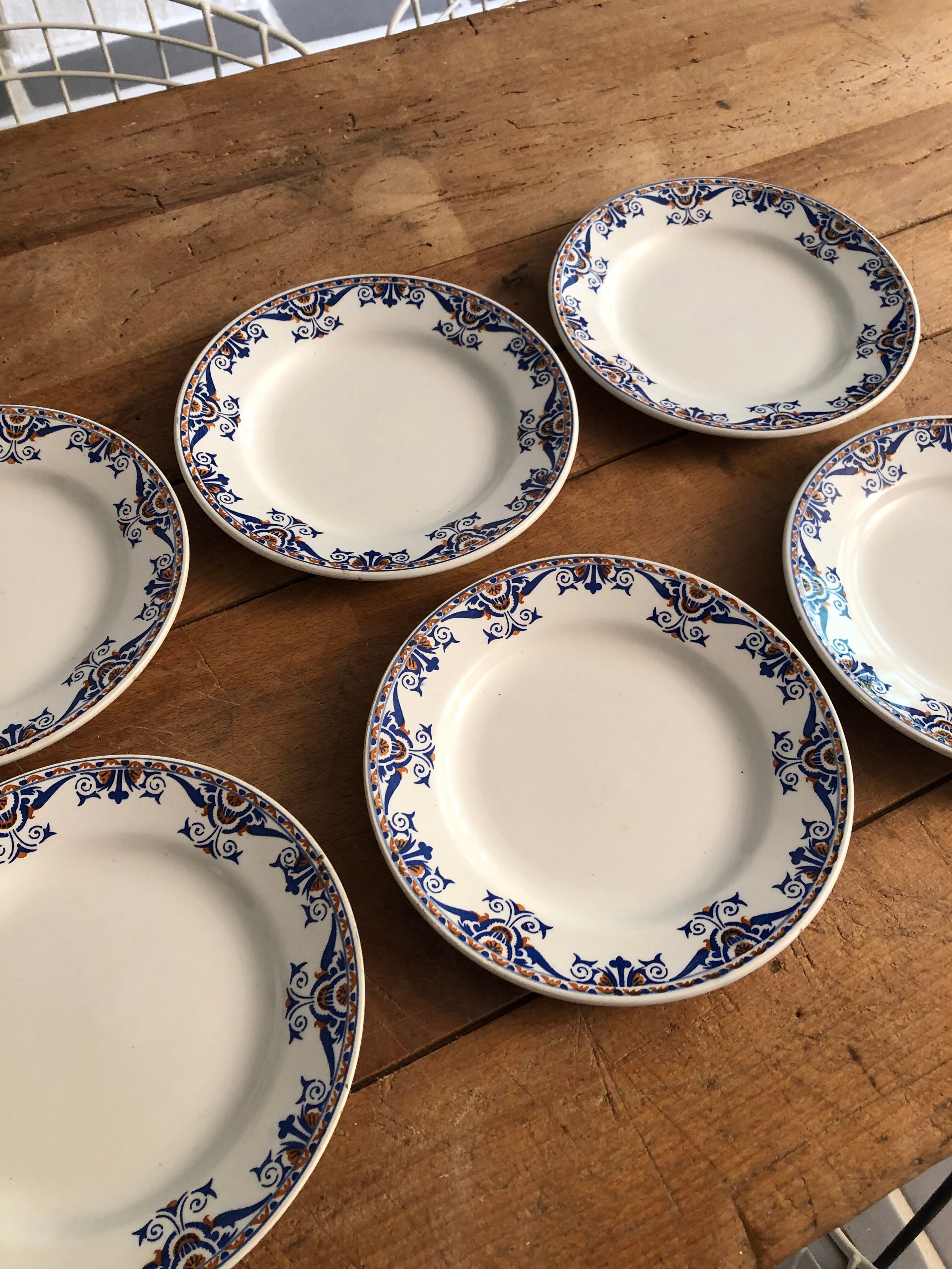 Service 6 plates vintage earthenware