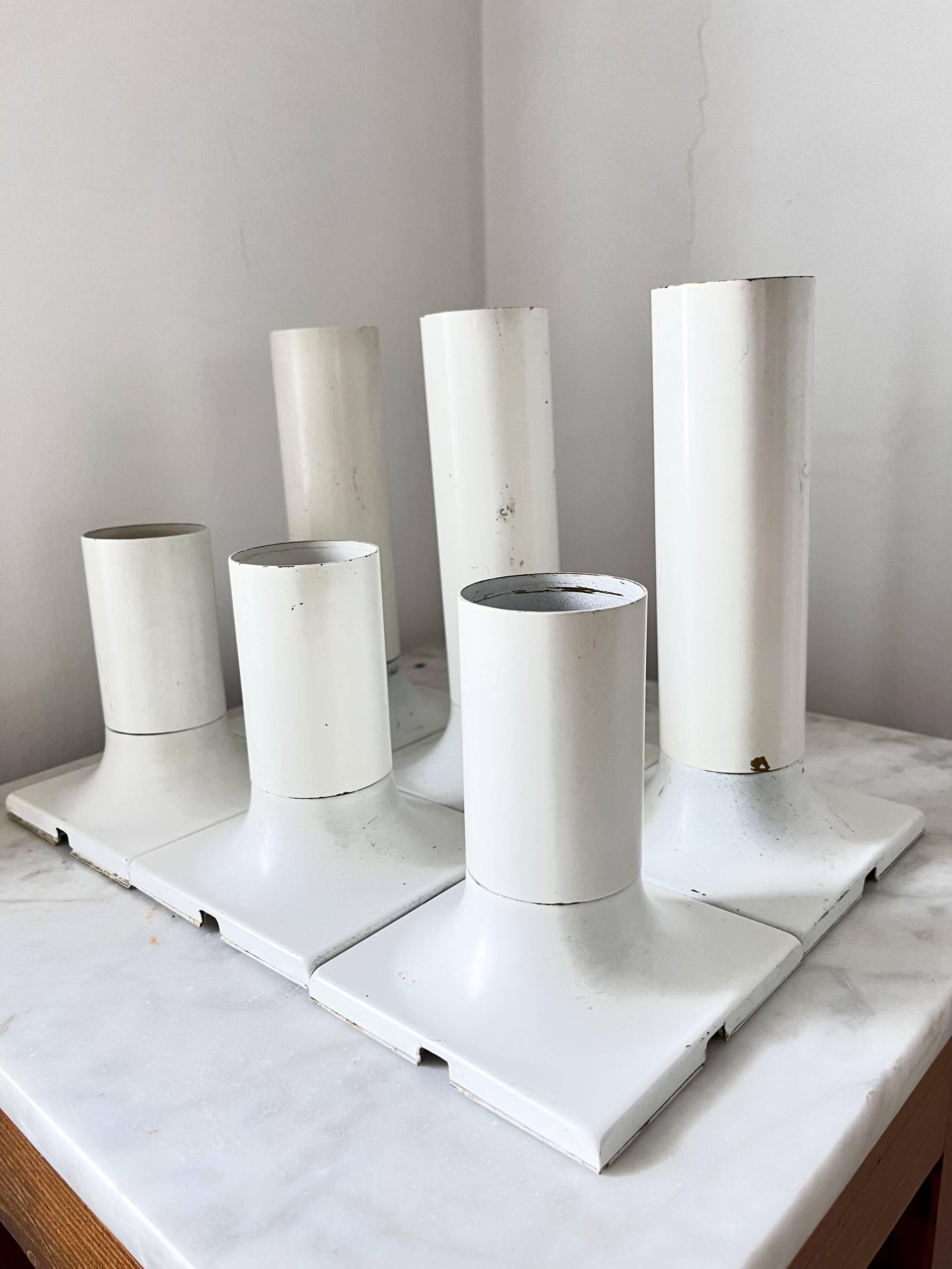 Vintage White Metal Wall/Ceiling Lamps by Rolf Krüger for Staff, 1970s Germ