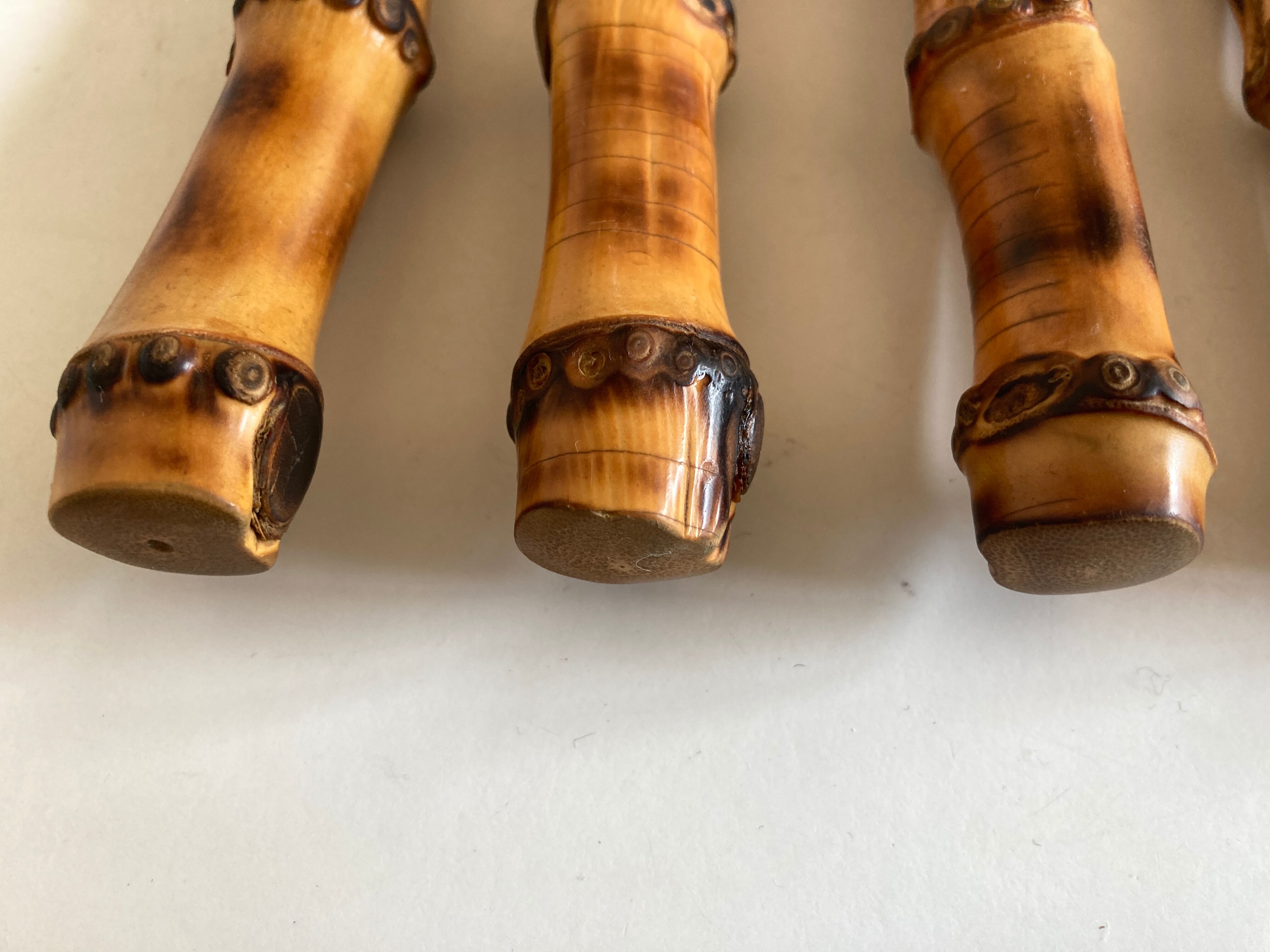 Set of 8 knives bamboo sleeves 1960