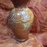 old ceramic tulip vase - signed pottery