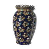 Cloisonné enamel vase and Bronze frame by Gien