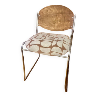 David Rowland chrome sleigh chair
