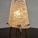 Lampe de table MCM "2/2" par JT. Kalmar en verre texturé et socle en laiton