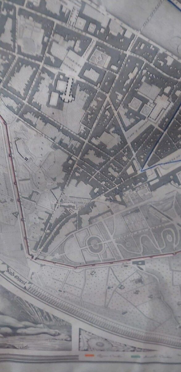 Large geometric map of the city of Florence, 1843