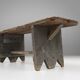 Banc en bois massif gris industriel, France, années 1890.