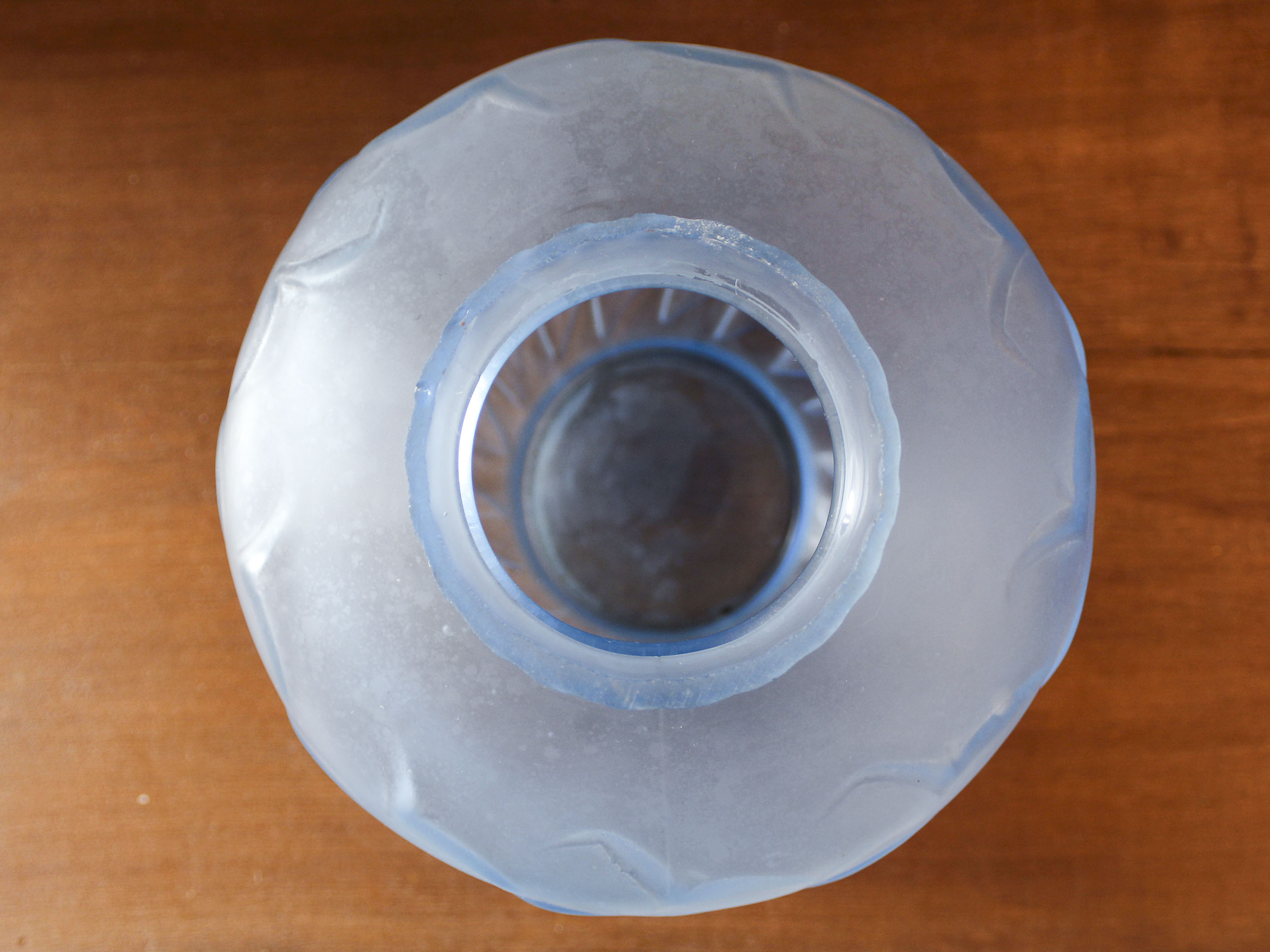 Molded glass vase marine décor 50s