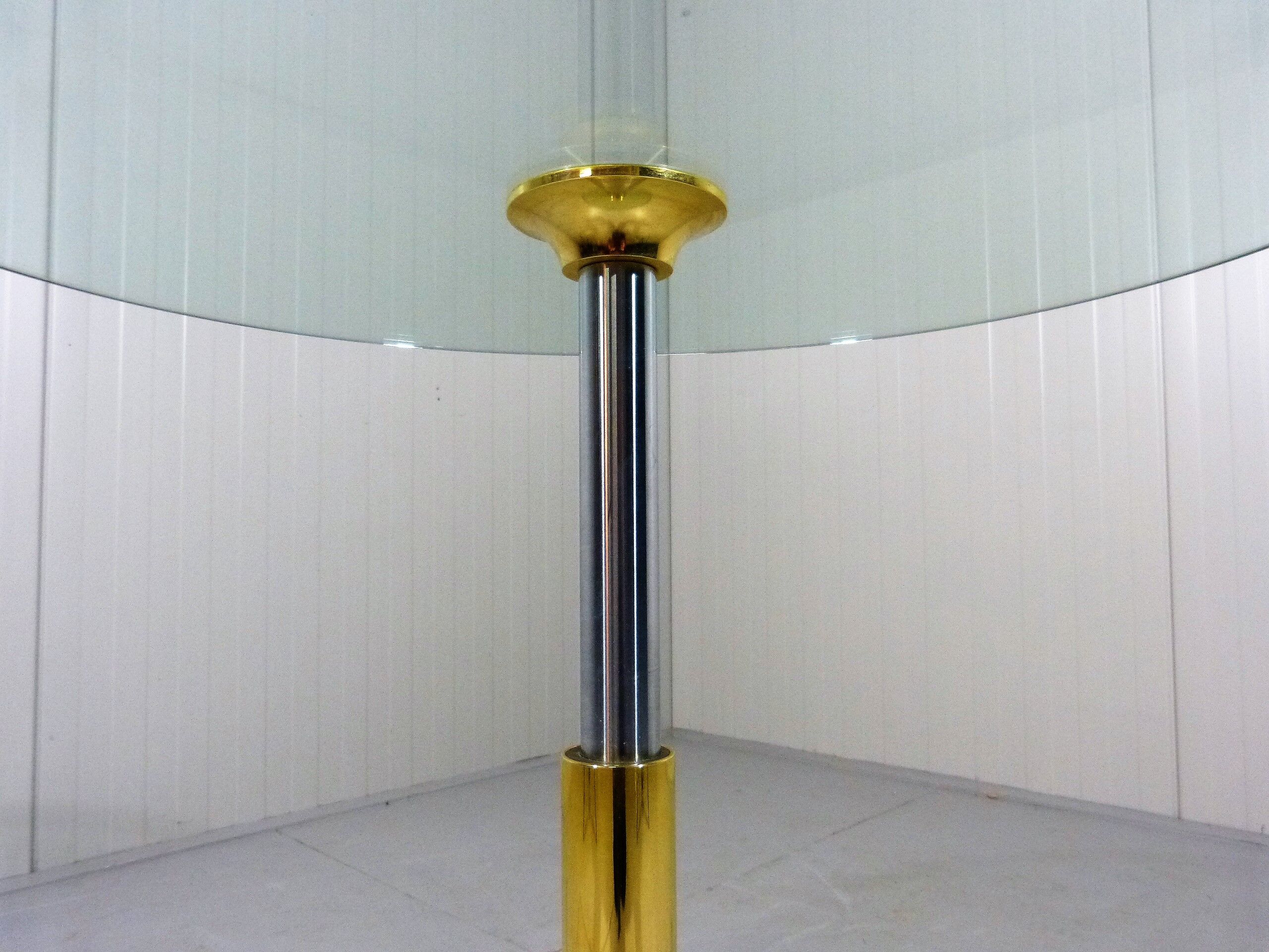 Peter Draenert round glass side table, 1983