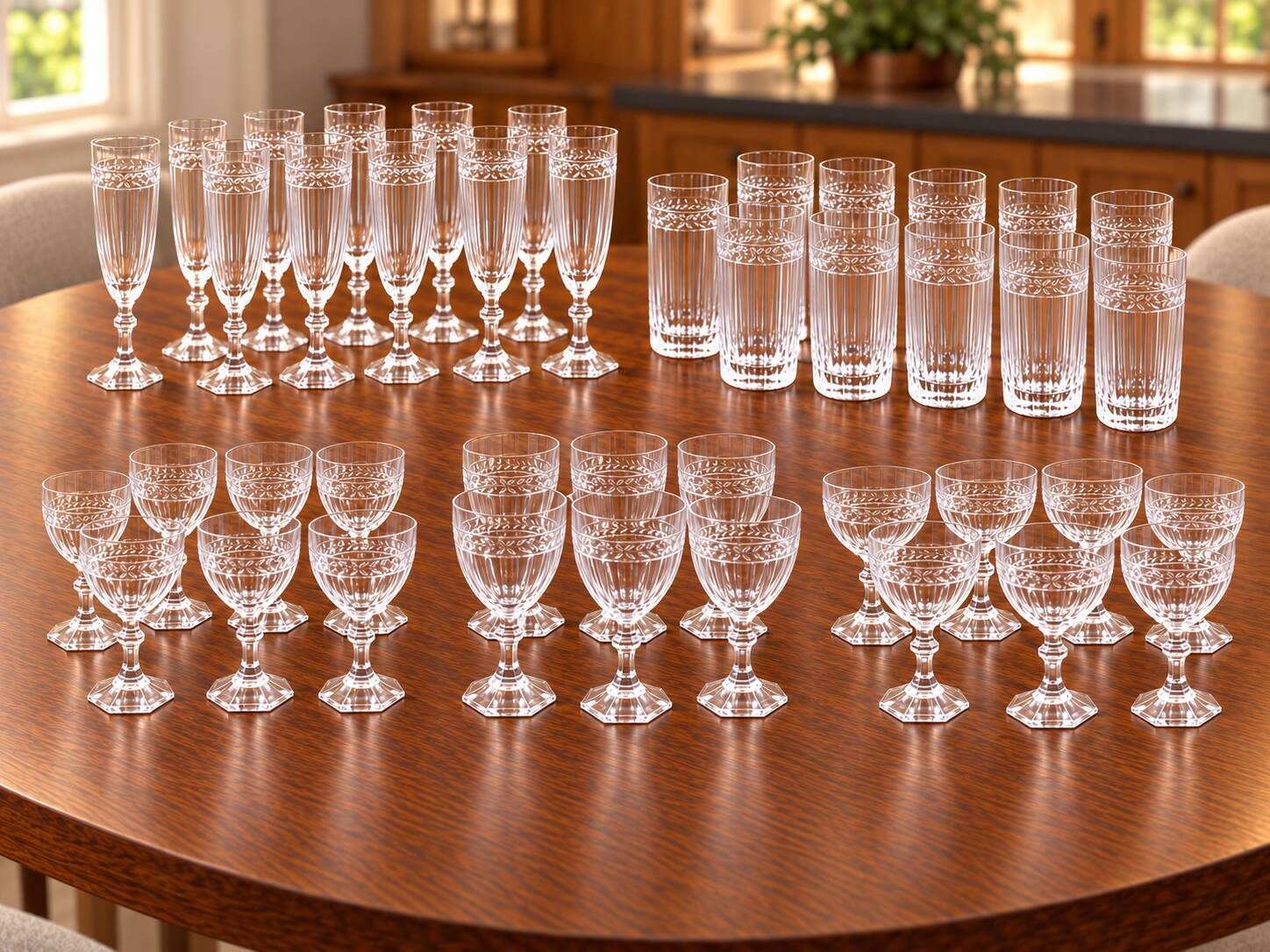 Service of 46 Villeroy & Boch Miss Desiree glasses – 4 sets