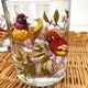 Verres à eau vintage oiseaux