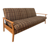 Canapé/day bed vintage tissu tweed à motif 70’s