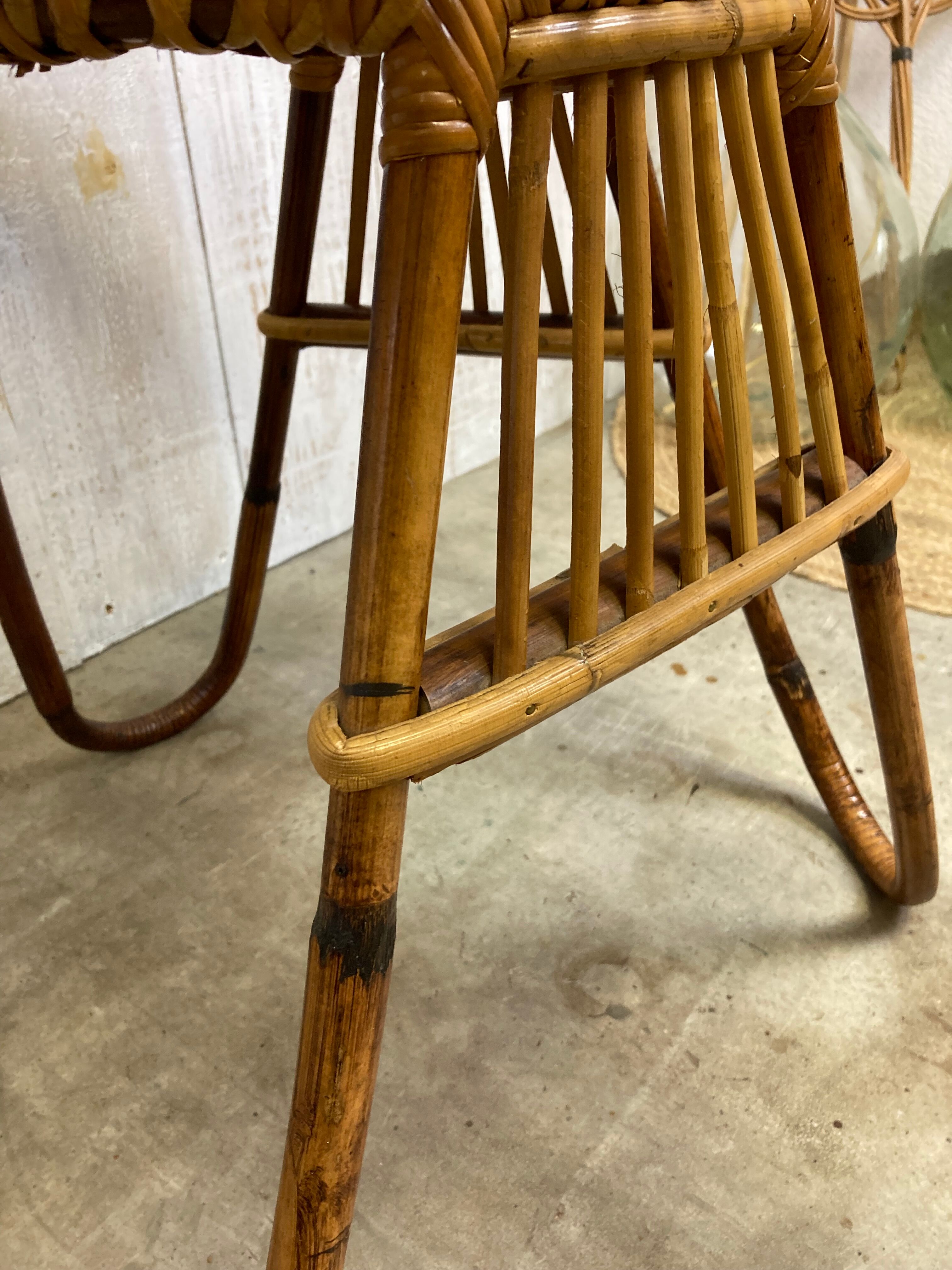 Vintage rattan coffee table