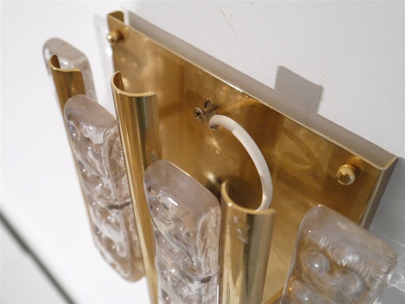 Pair of glass and brass sconces by Carl Fagerlund