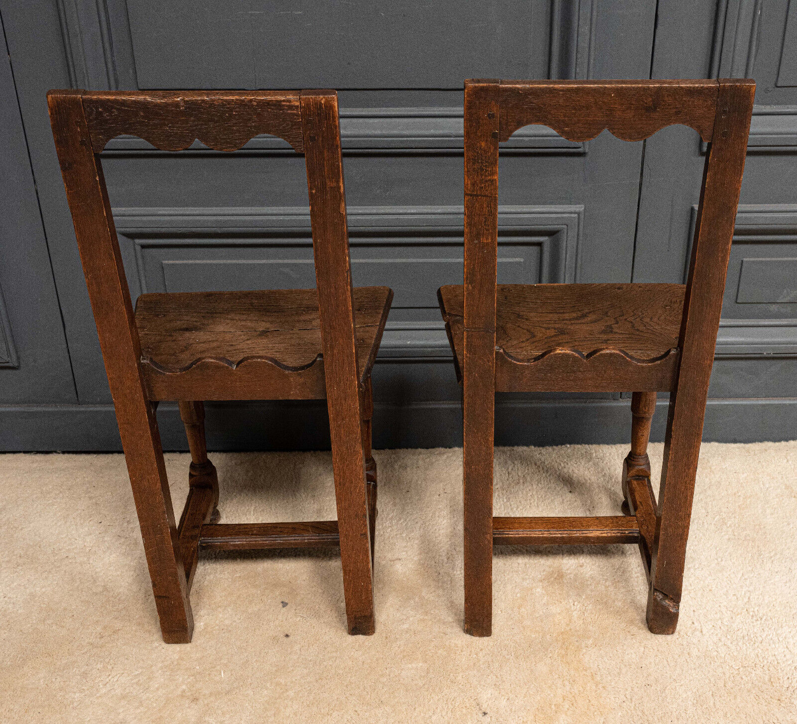 Pair of Lorraine chairs in oak late seventeenth early eighteenth