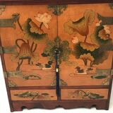 Table de chevet chinoise dessus d'aile des années 60-70