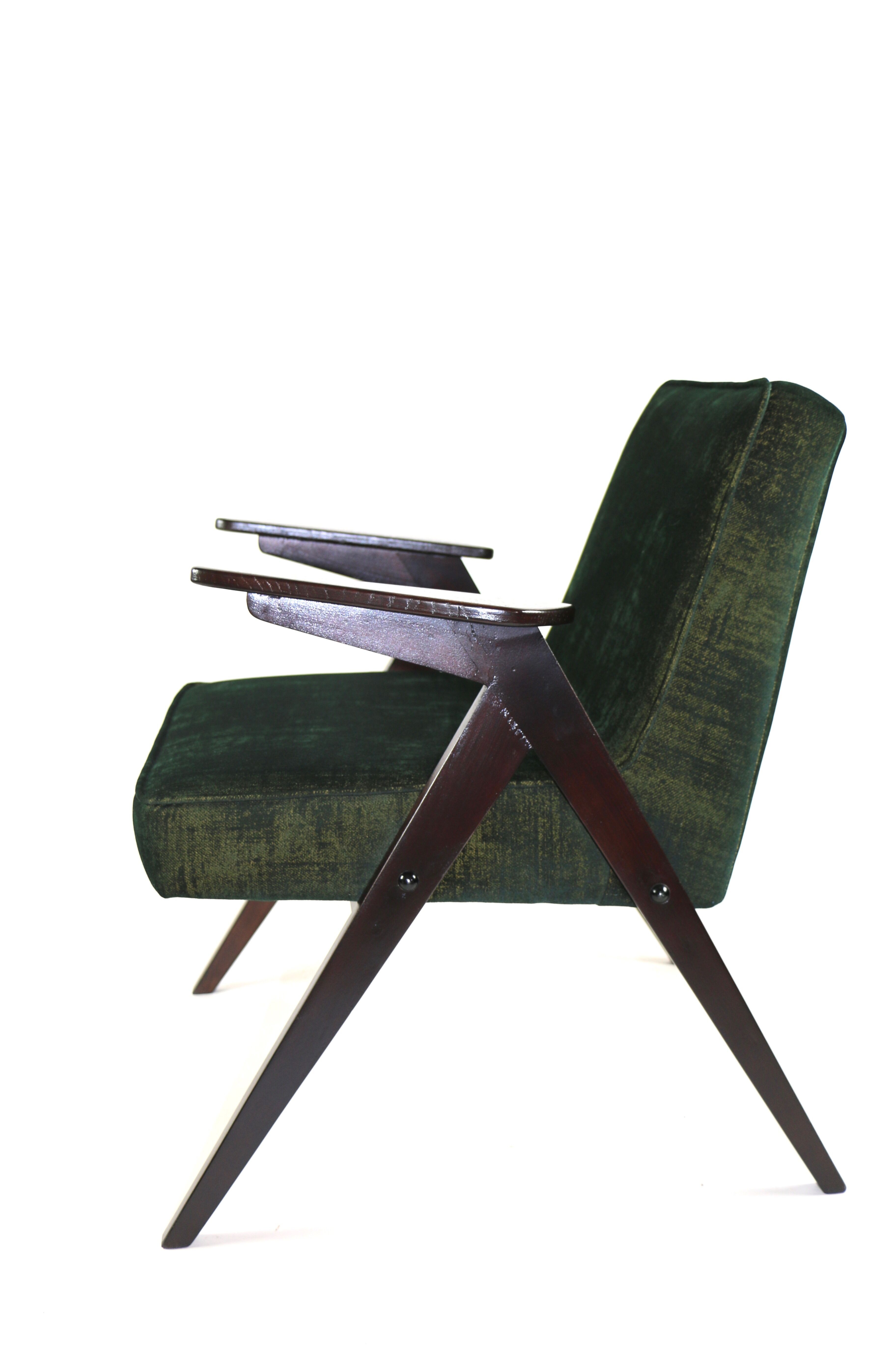 Green armchair by Józef Chierowski, 1970