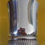 Duo of small silver metal timpani