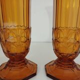 Art Deco vase pair, Val-Saint-Lambert crystal 1930