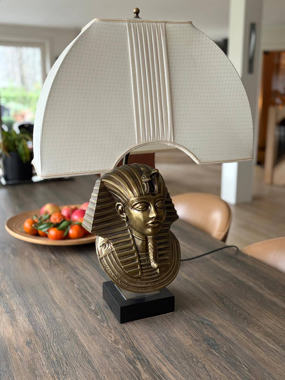 Pharaoh lamp 7 brass marble at Maison Jansen & Deknudt lighting