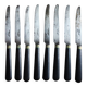 8 couteaux viroles gravées et bois noir