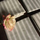 6 vintage striped mattress ticking napkins