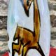 Vase céramique décor de faon signé Jacques Marie pièce unique