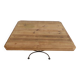 Table bass plateau en bois massif et son pied en fer forgé