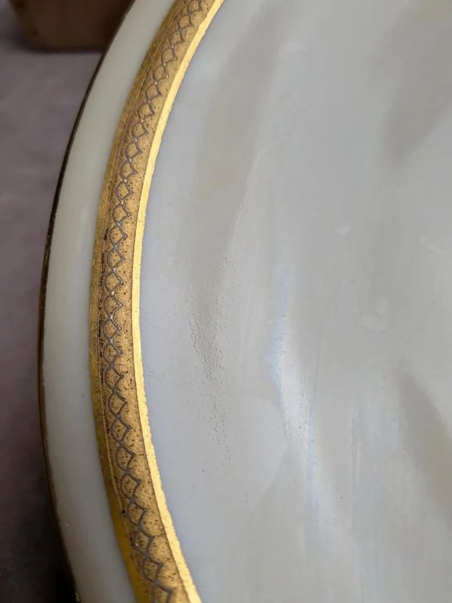 Set of 2 antique Limoges porcelain plates – Golden friezes